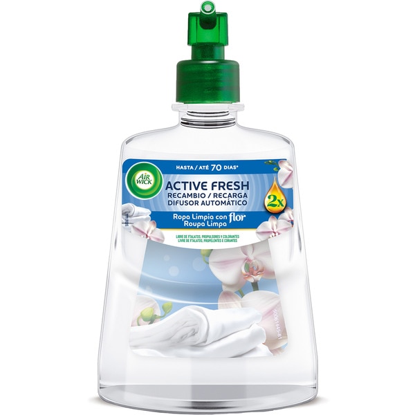 automatischer Lufterfrischer Diffuser Active Fresh Frische Wäsche mit Flor mit ätherischen Ölen Nachfüllpackung