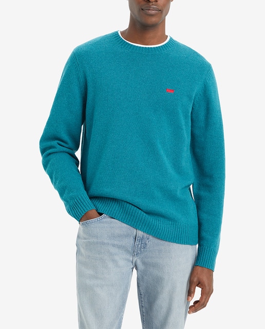 Jersey de hombre de manga larga con cuello redondo liso