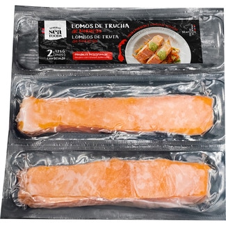 lomos de trucha de Noruega desespinado 2 piezas envase 250 g