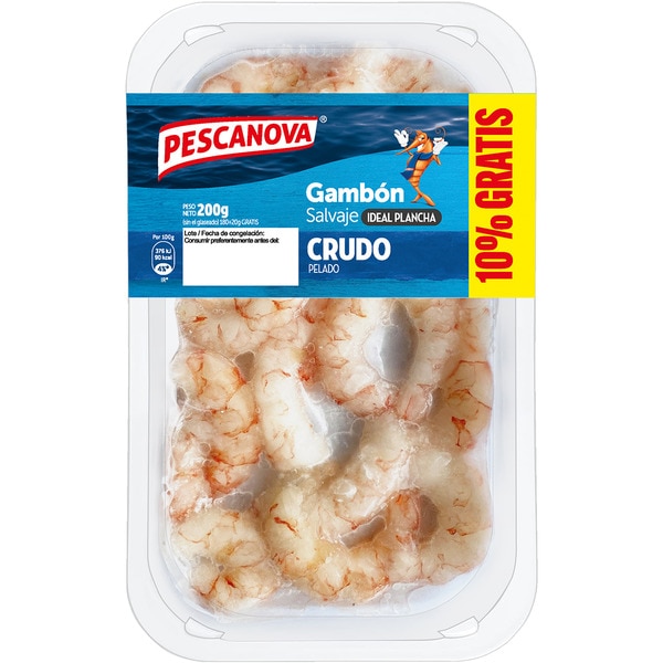 rohe geschälte Wild-Rotgarnele, ideal zum Kurzbraten Karton 200 g 10 % gratis