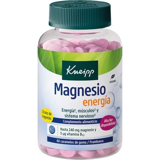 KNEIPP Nahrungsergänzungsmittel Magnesium Energie reduziert Müdigkeit und Erschöpfung Topf 60 Gummibonbons mit Himbeergeschmack