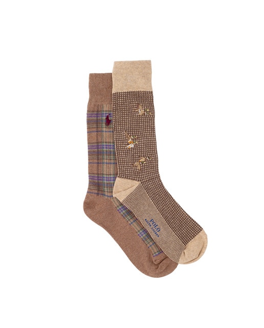 Pack de 2 pares de calcetines de hombre cortos de cuadros