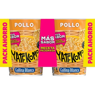 YATEKOMO fideos orientales instantáneos sabor pollo pack 4 vaso 60 g