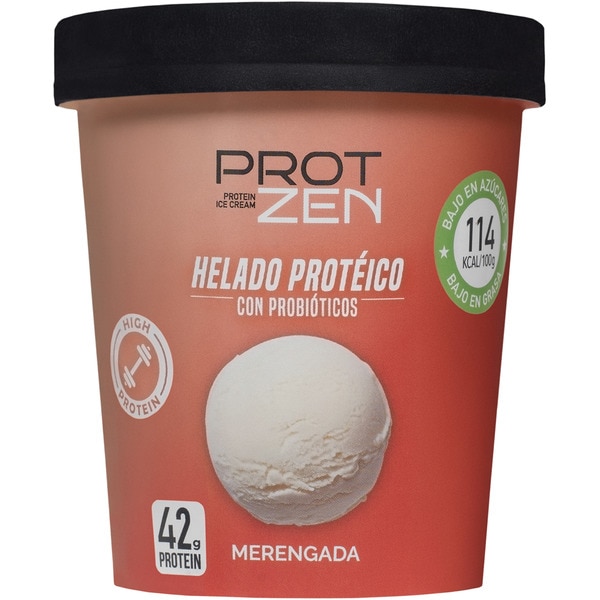 Proteineis mit Probiotika in Baiser-Geschmack zuckerarm und fettarm Becher 460 ml