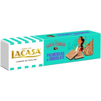 LACASA Santo Turrón de praliné de palmeritas de chocolate estuche 150 g