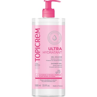 TOPICREM Ultra Moisturising mild shower gel for sensitive, dry skin for babies, children and adults doser 1 l for body, face and hair