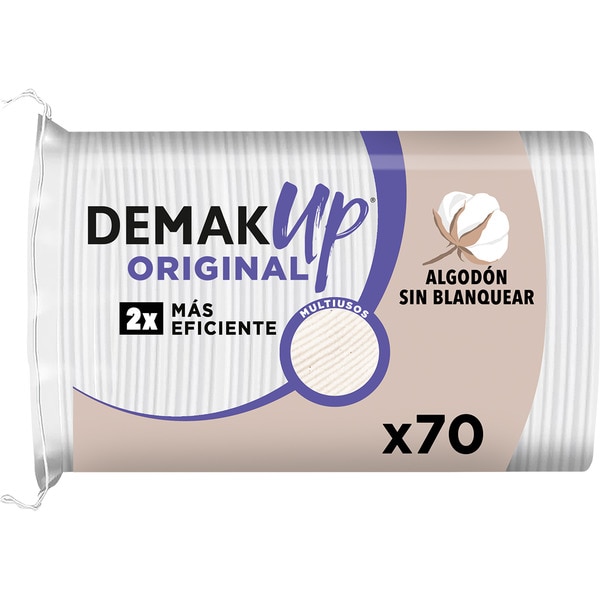 original unbleached oval cotton make-up remover pads with 3D quilted texture packet 70 units