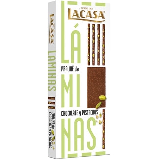 LACASA Plättchen aus Schokoladen-Praline und Pistazien Karton 128 g