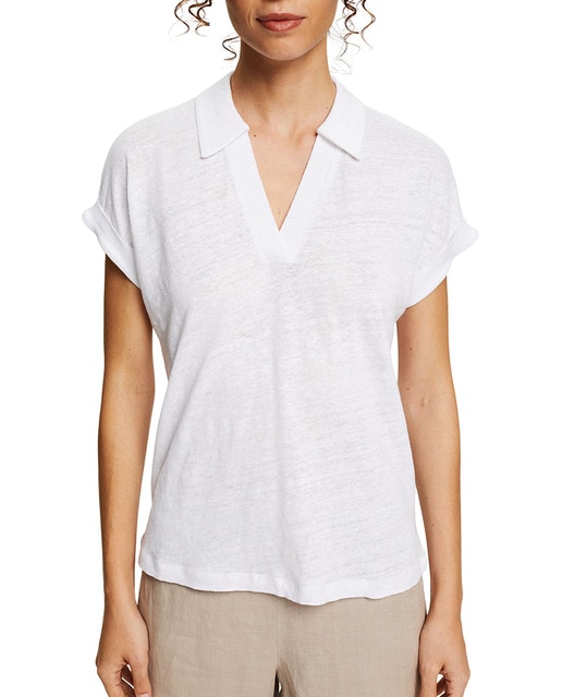Polo de mujer básico lino
