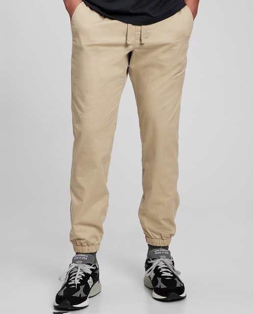 Pantalón jogger de hombre slim beige