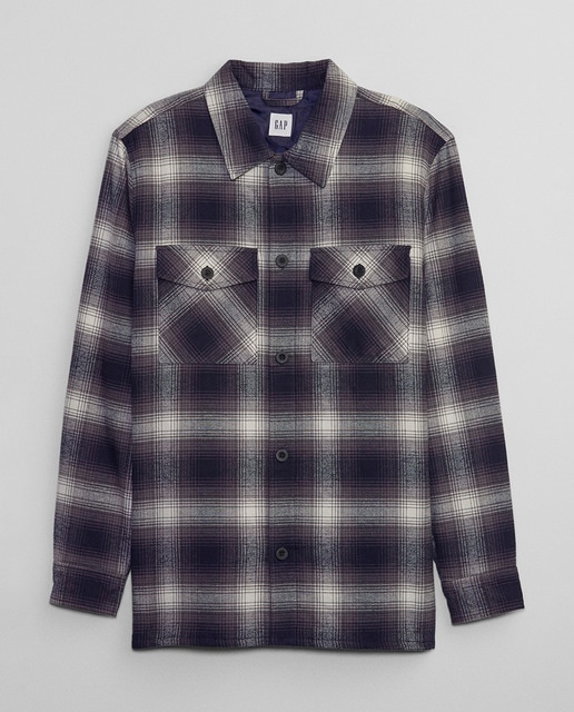 Sobrecamisa de franela a cuadros de hombre