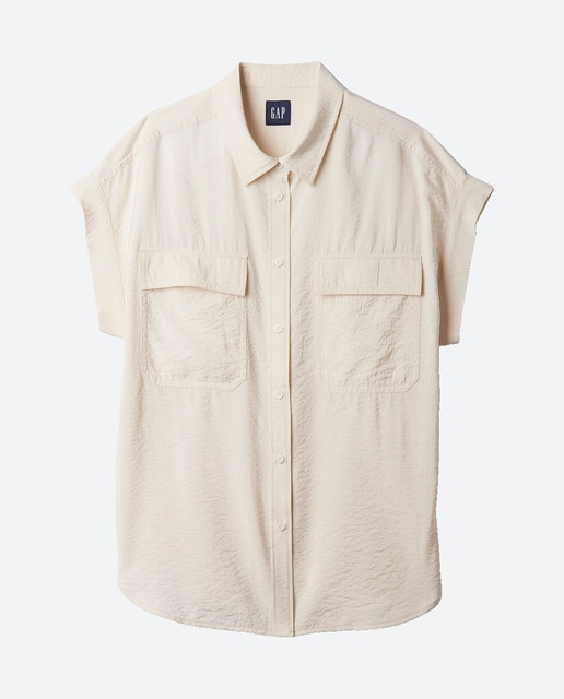 Camisa de mujer lisa  de manga corta