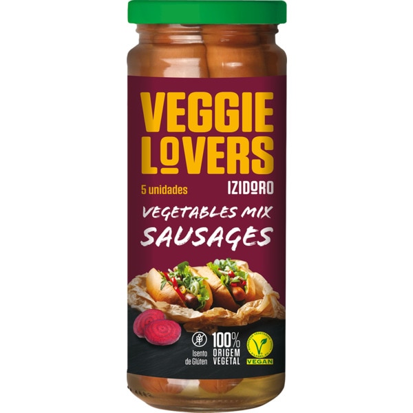 Veggie Lovers Salsichas Vegetables Mix Sausages frasco 220 g