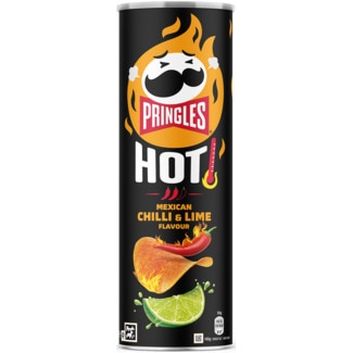 Pringles Aperitivo Batata Frita Hot Chilli e Lima embalagem 160 g
