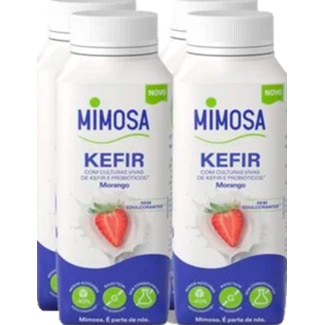 Mimosa Kéfir Morango Pack 4 unidades embalagem 200 ml
