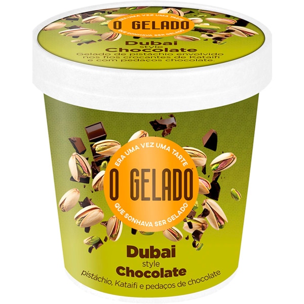 Gelado do Dubai Pistáchio e Chocolate embalagem 460 ml