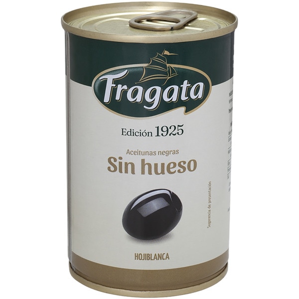 hojiblanca pitted black olives tin 120 drained weight g