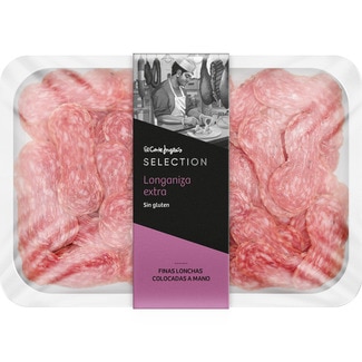 EL CORTE INGLES SELECTION Longaniza extra in dünnen Scheiben von Hand angerichtet glutenfrei Behälter 150 g