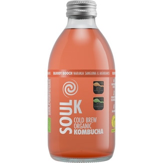 SOUL K Cold Brew Bio-Kombucha Bloody Booch aus Blutorange und Heidelbeeren Flasche 250 ml