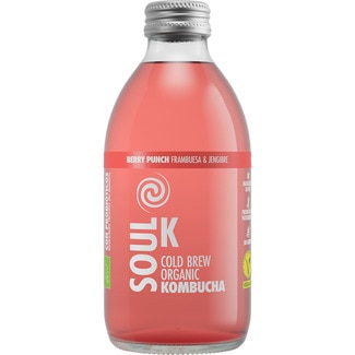 SOUL K Cold Brew Bio-Kombucha Berry Punch aus Himbeeren und Ingwer Flasche 250 ml
