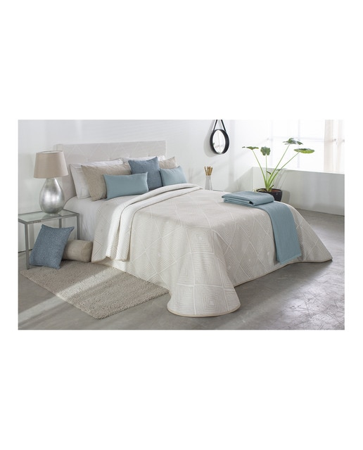 Colcha jacquard, poliéster y algodçon