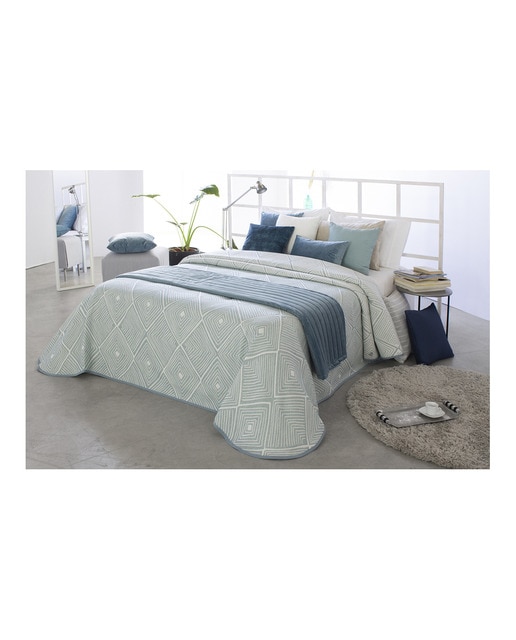 Colcha jacquard, poliéster y algodçon