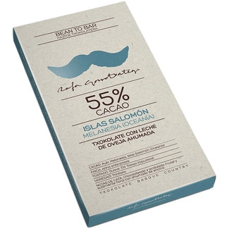 RAFA GORROTXATEGUI smoked sheep's milk chocolate 55% cocoa from the Solomon Islands, gluten-free tablet 70 g