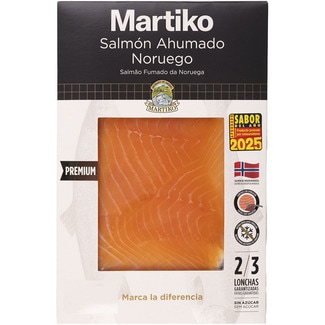 MARTIKO salmón ahumado noruego sin azúcar en lonchas envase 80 g