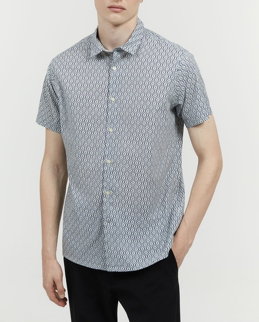 Camisa estampada geométricos de hombre
