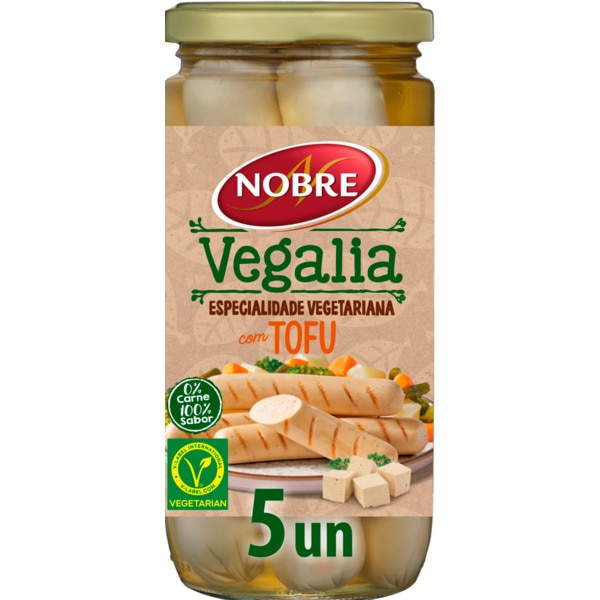 Vegalia Salsichas de Tofu Vegetarianas sem Lactose sem Glúten embalagem 200 g