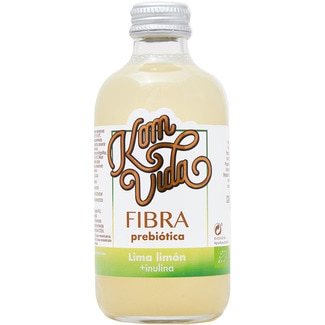 KOMVIDA Organic kombucha con fibra prebiótica sabor lima limón con inulina botella 250 ml