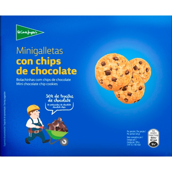 Mini Cookies Chips embalagem 160 g