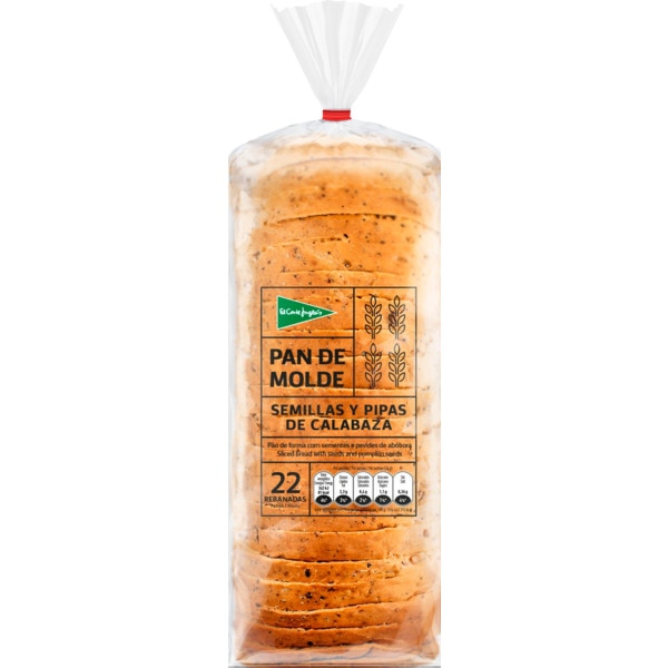 Pão de Forma com Sementes e Pevides de Abóbora embalagem 580 g