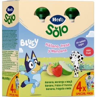 Hero Bluey Saqueta de Fruta Morango e Maça embalagem 100 g