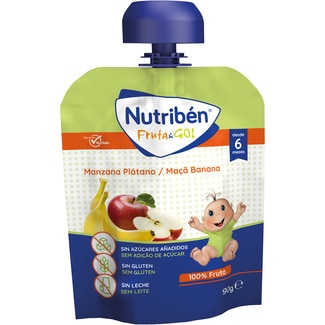 NUTRIBEN Frucht & Go Beutel mit Apfel und Banane glutenfrei ab 6 Monaten Beutel 90 g