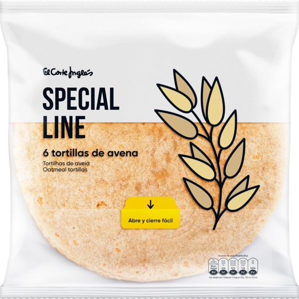 Tortilhas de Aveia embalagem 360 g