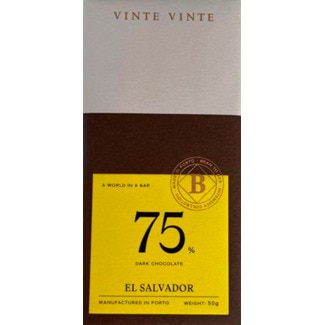 Vinte Vinte Chocolate Negro 75% Cacau El Salvador tablete 50 g