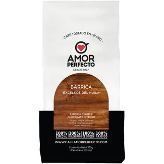 AMOR PERFECTO 100% Colombia Excelso Huila roasted 100% Arabica coffee beans packet 250 g flavours of plum and dark chocolate