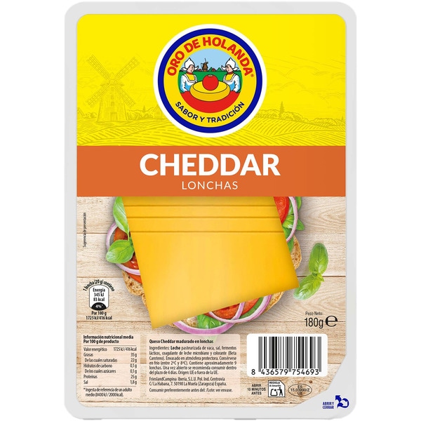 holländischer Cheddar-Käse in Scheiben aus pasteurisierter Kuhmilch Behälter 180 g