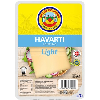 ORO DE HOLANDA dänischer Havarti-Kuhmilchkäse g.g.A. in Scheiben Behälter 180 g aus pasteurisierter Milch