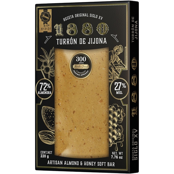 soft nougat 72% almond and 27% honey original 15th-century recipe PGI Jijona tablet 200 g gluten-free