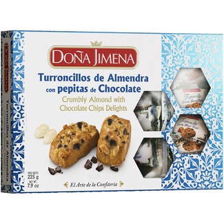 DOÑA JIMENA turroncillos de almendra con pepitas de chocolate estuche 200 g