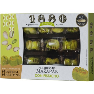 1880 Marzipanfiguren mit Pistazien Spitzenqualität Traditionelles Kaiser-Rezept aus Toledo Karton 205 g
