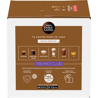 Café con leche Decaffeinato Selección robusta envase 30 cápsulas - Nescafe Dolce Gusto
