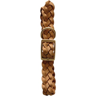 FRED&RITA braided tan leather dog collar each 1