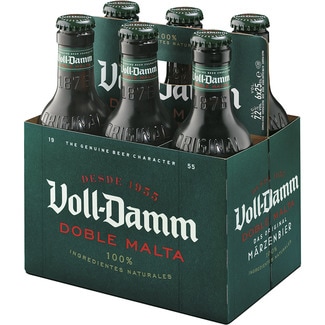 VOLL DAMM cerveza rubia extra doble malta con lúpulo aromático pack 6 botellas 25 cl