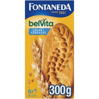 BELVITA Fünfkorn-Frühstückskekse mit vollem Korn und Milch Karton 300 g 6 x 4 Kekse