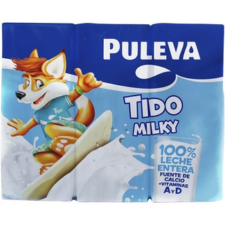 PULEVA Tido Milky whole milk, pack of 6 cartons 200 ml