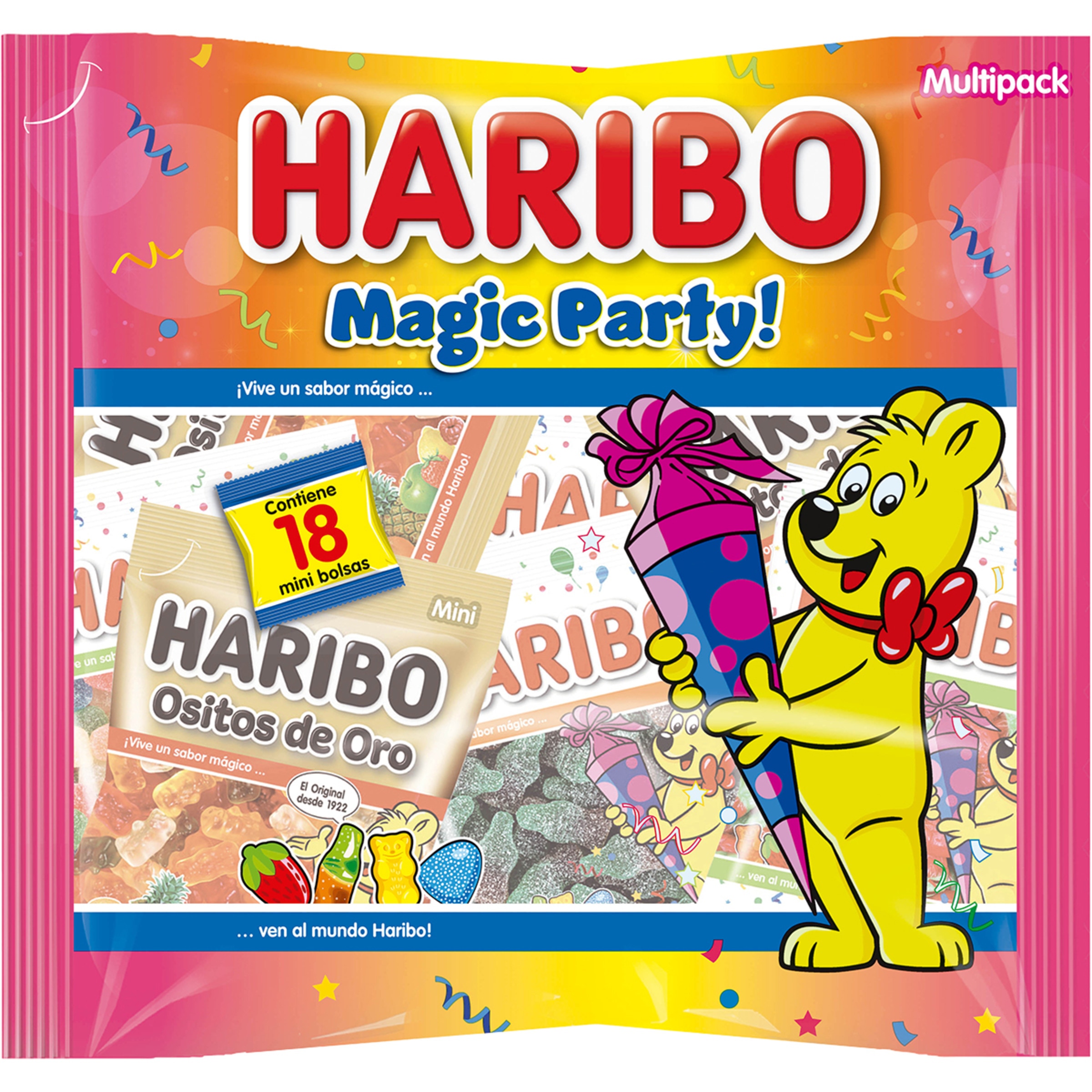 Magic Party golosinas surtidas18 mini bolsitas envasadas individualmente