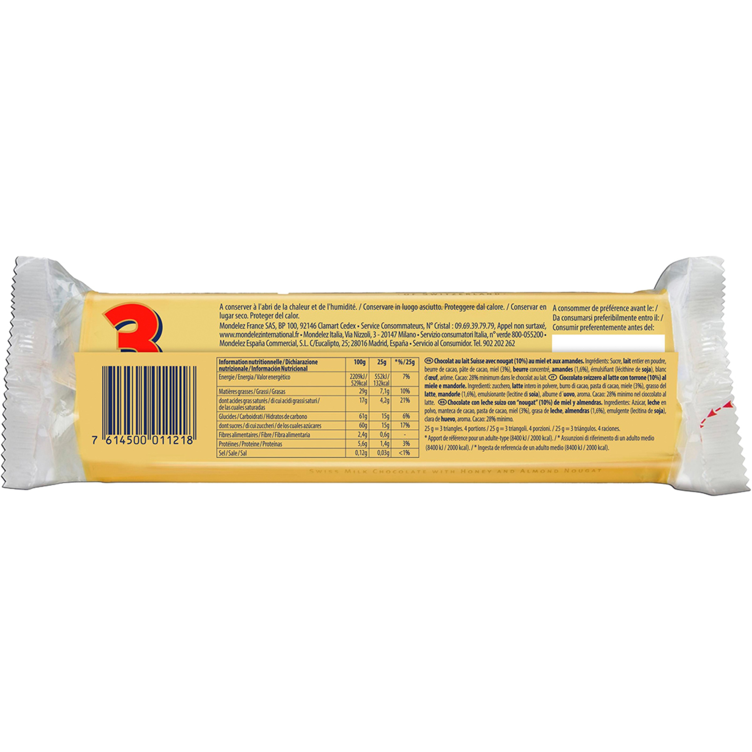 chocolate con leche suizo con miel y almendras pack 3